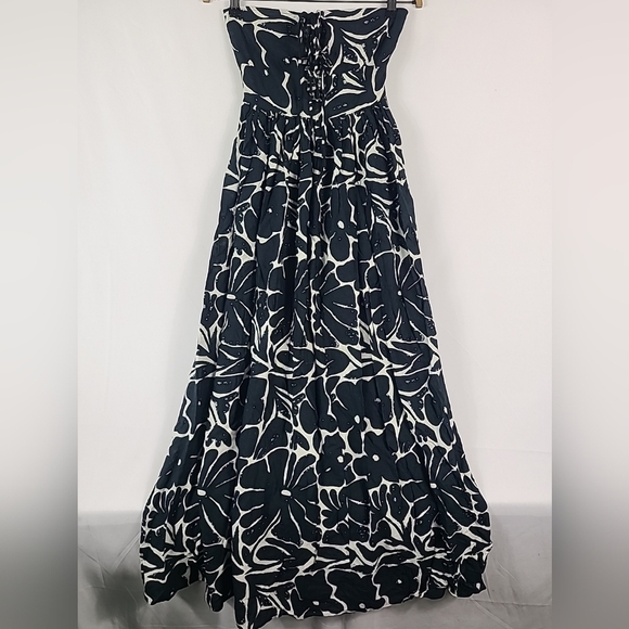 NWT ASOS Design Women's Bandeau Lace Up Maxi Linen Beach Dress Sz 2 - Picture 1 of 9